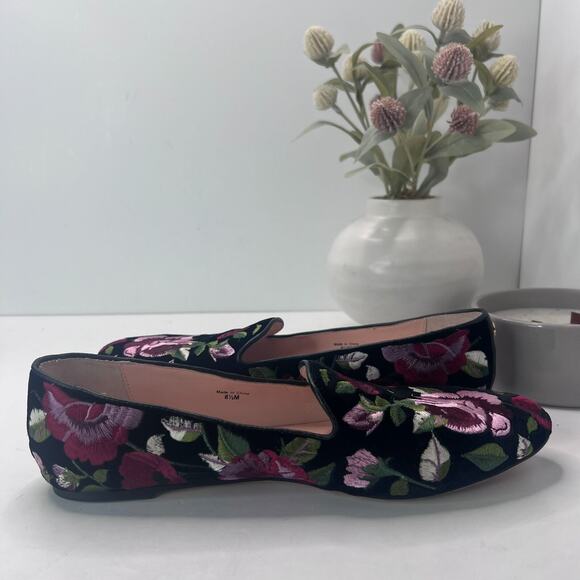 Kate Spade Swinton Floral Embroidered Velvet Ballet Flats Loafers Women's 8.5 M - Picture 7 of 10